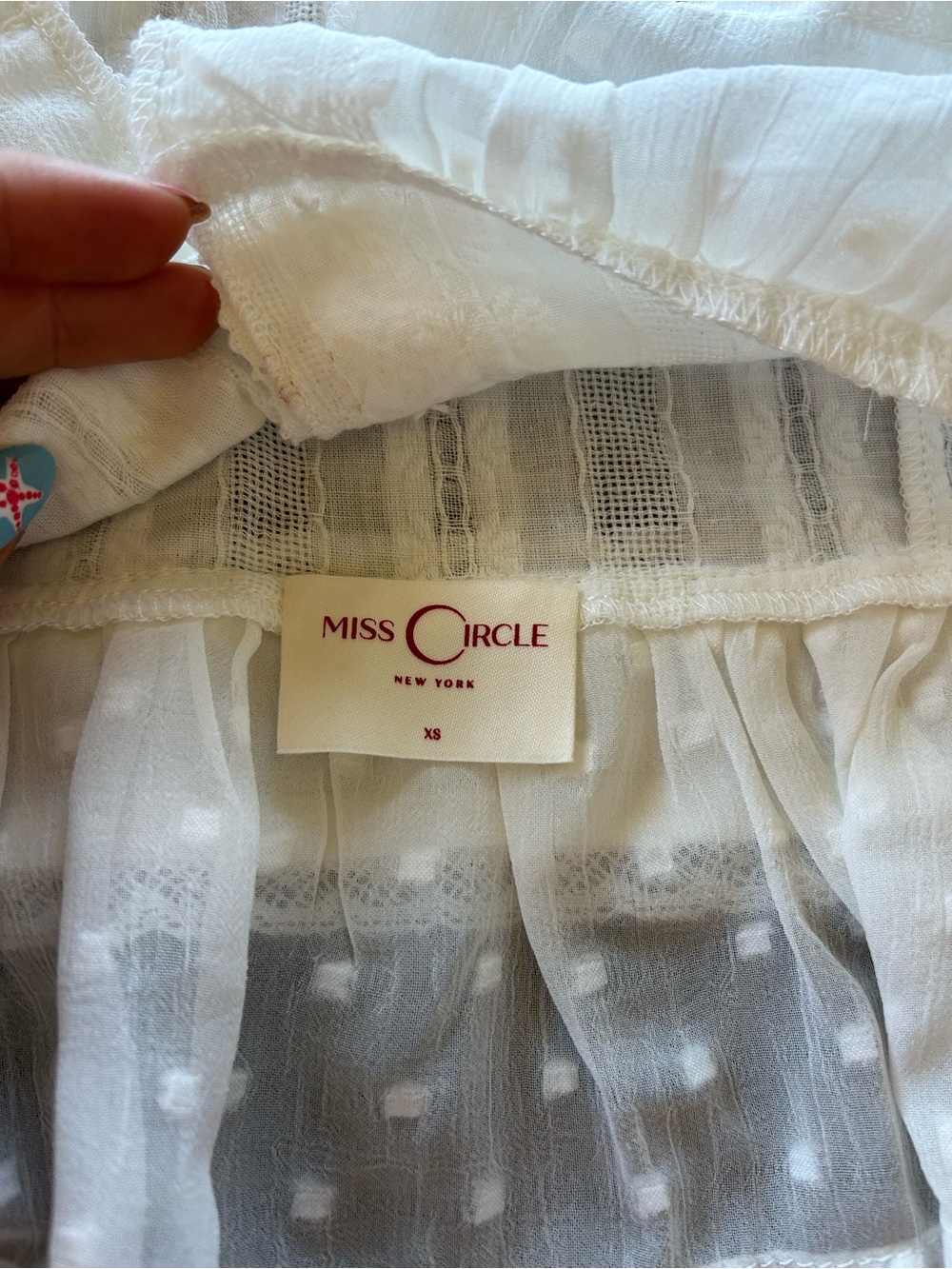 Miss Circle NWT White Cottagecore Prairie Milkmaid Cotton Poplin Skirt & Tank XS - Picture 9 of 11